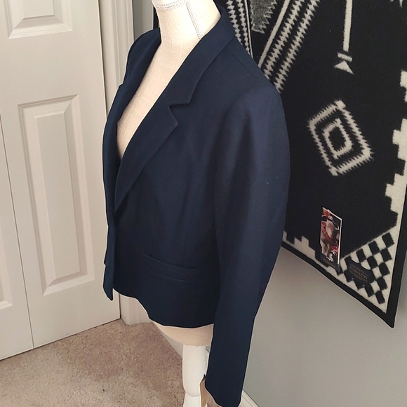 💙 Vintage NWT Pendleton Brand Women's Petite Virgin Wool Blazer, Navy, 12 - Picture 2 of 8